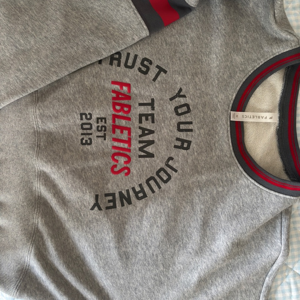 Fabletics Gray and Red Sweatshirt